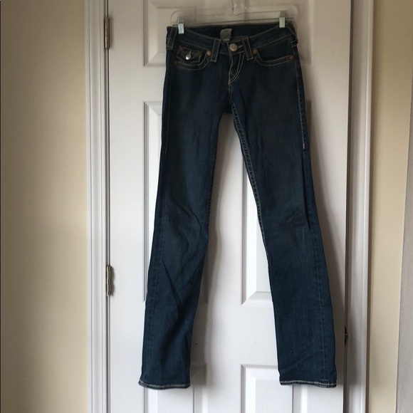 True religion tan stitched straight leg jeans - Picture 5 of 8